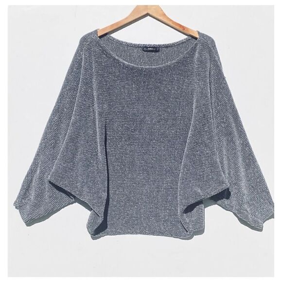 *New* Zara Cosy Knit Off Shoulder Batwing Sweater - Picture 3 of 8